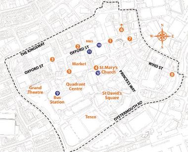 Busking location map.