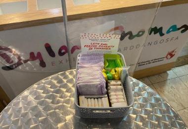 Free period products at the Dylan Thomas Centre.
